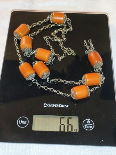 Vintage bernsteinkette 66g - vintage,
