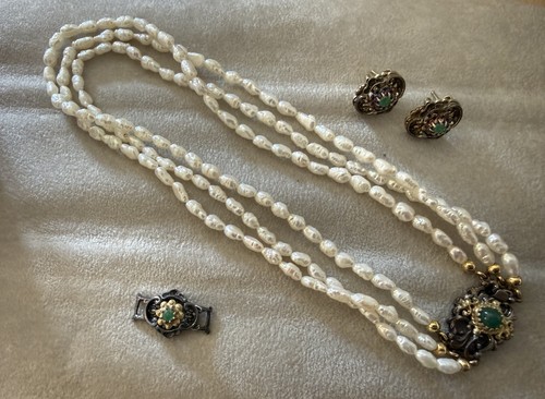 Vintage schmuckset reihiges - schmuckset, 3-reihiges