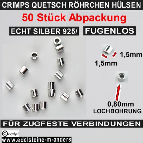 Echt silber quetschperlen - echt,