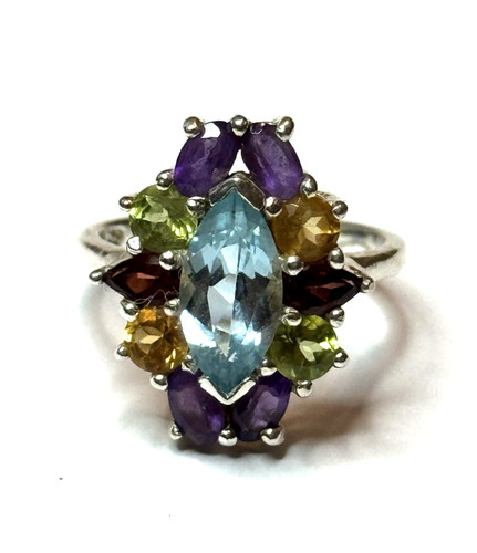 Unikat ring silber topas - silber,