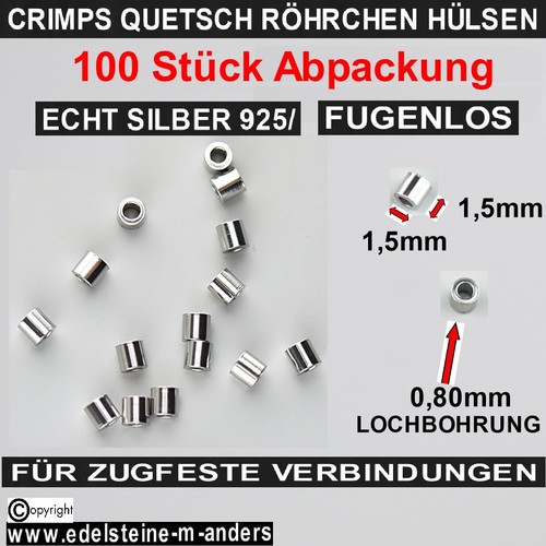 Echt silber quetschperlen - echt,