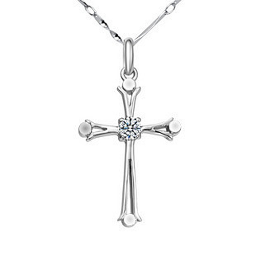 Kreuz anhänger mit kette echt - kreuz,