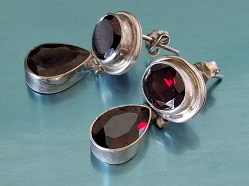 Silber 925 große granat - silber, granat-