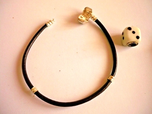 Echt leder bead armband - echt,