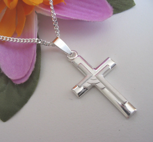 Echt silber kreuz - silber,