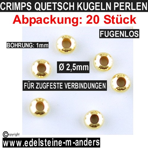 Echt silber quetschperlen - silber,
