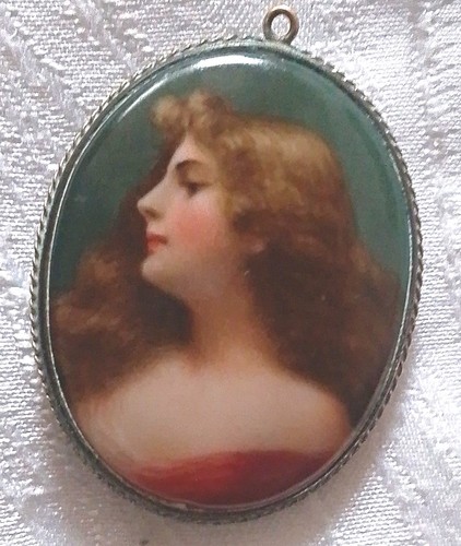 Damen medaillon anhänger oval - damen, medaillon-anhänger