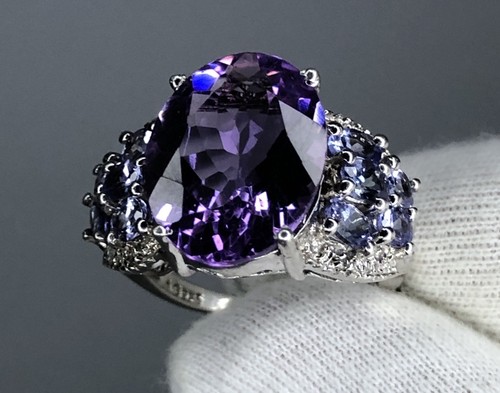 Silber ring mit amethyst und - amethyst,