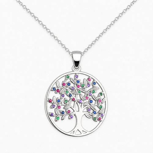 925 silber lebensbaum kette - silber,