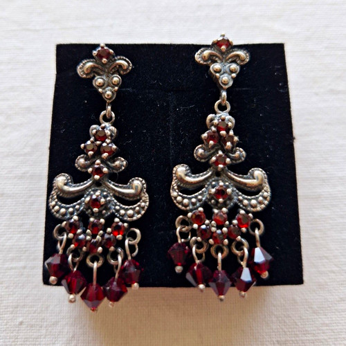925 silber ohrhänger rote - 925,